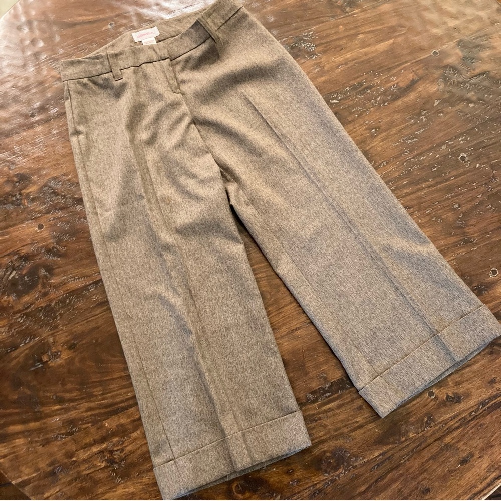Brown Cropped Dress Pants Trousers Culottes Size 5 Juniors